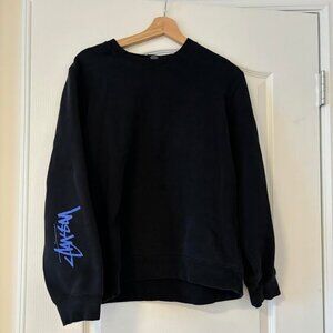 Stussy black crewneck sweater